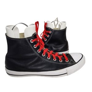 Converse Men 11 Chuck Taylor All-Star 70 High Top Black Leather Lace Up Sneakers